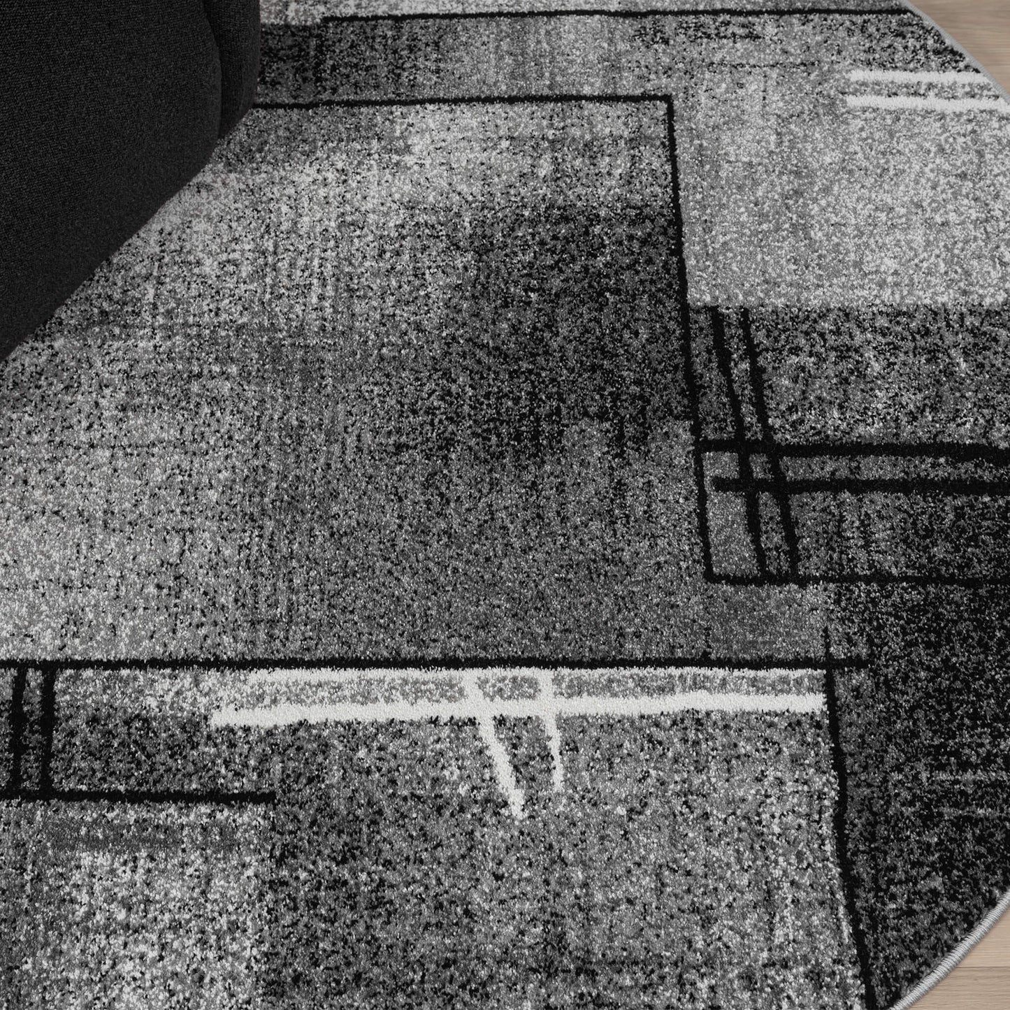 Slate in Grey Colour : Round Rug