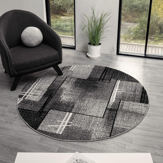 Slate in Grey Colour : Round Rug