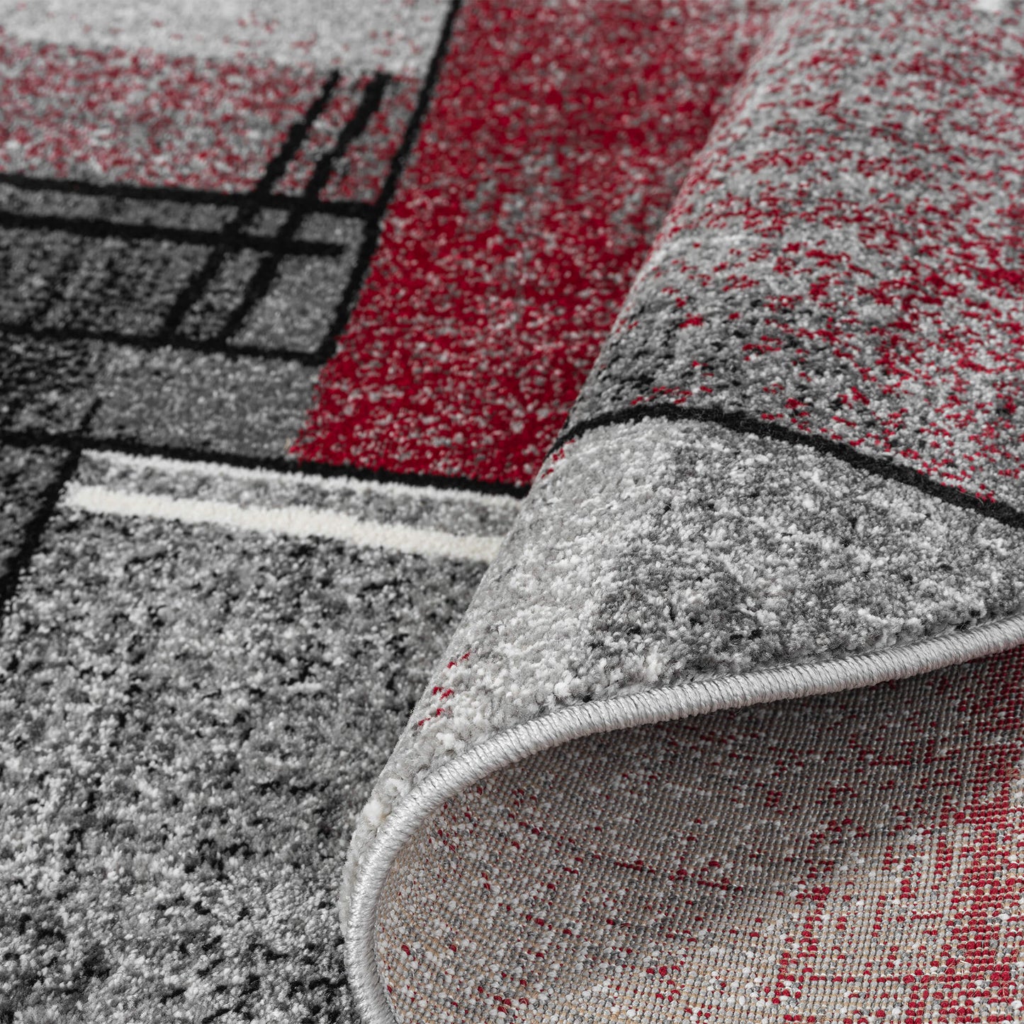 Slate in Red Colour : Round Rug