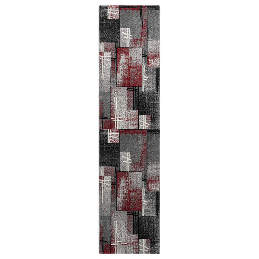 Slate in Red Colour : Runner Rug