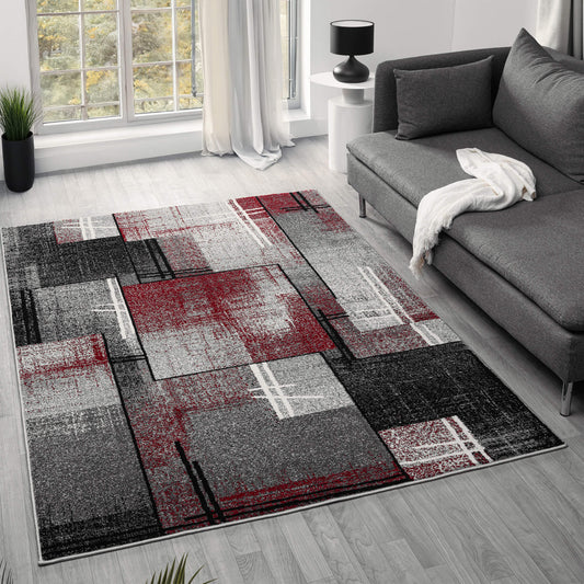 Slate In Red Colour Rug