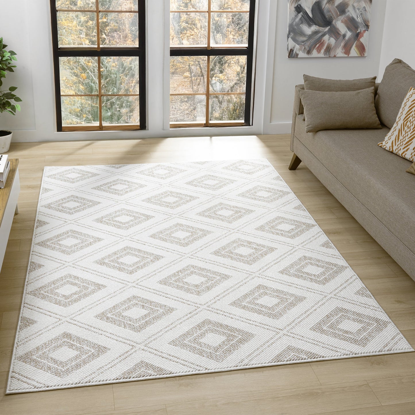 Solace Pebble in Cream Rug