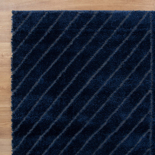 Tender Modern Shag In Navy  Rug