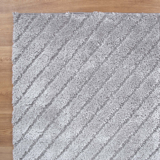 Tender Modern Shag In Silver Rug