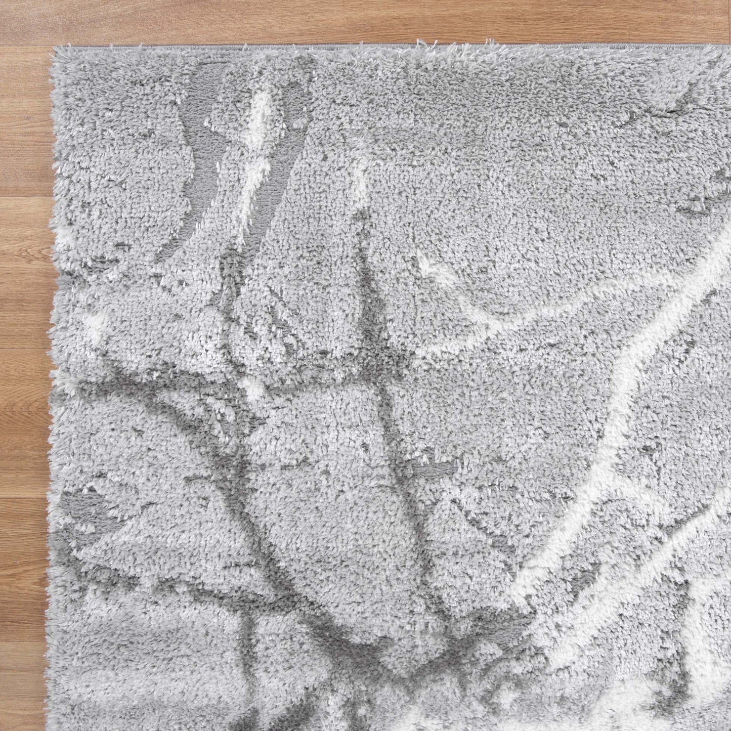 Tender Abstract Shag In Silver Rug