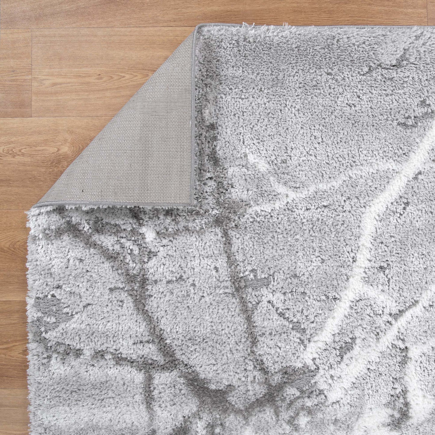 Tender Abstract Shag In Silver Rug