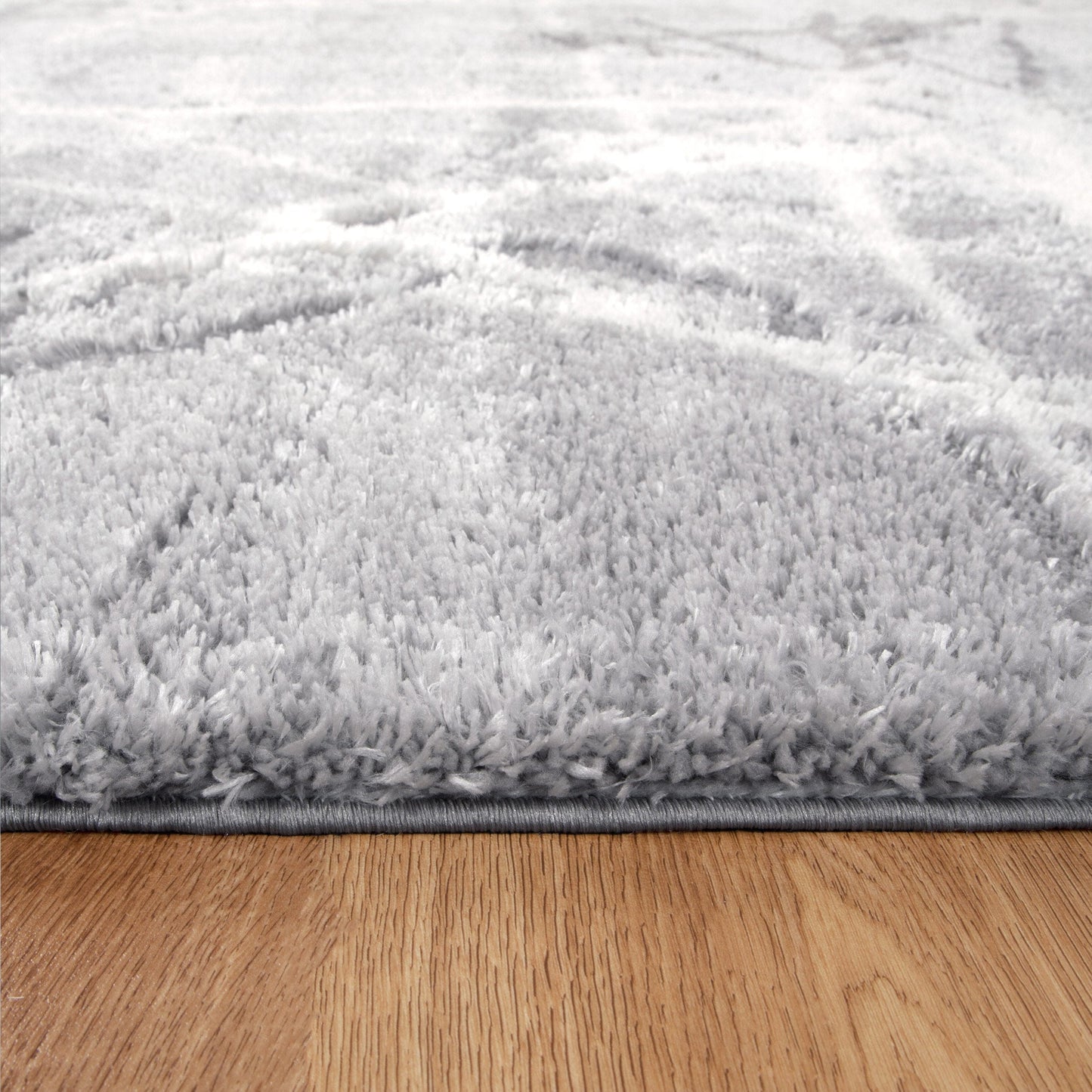 Tender Abstract Shag In Silver Rug