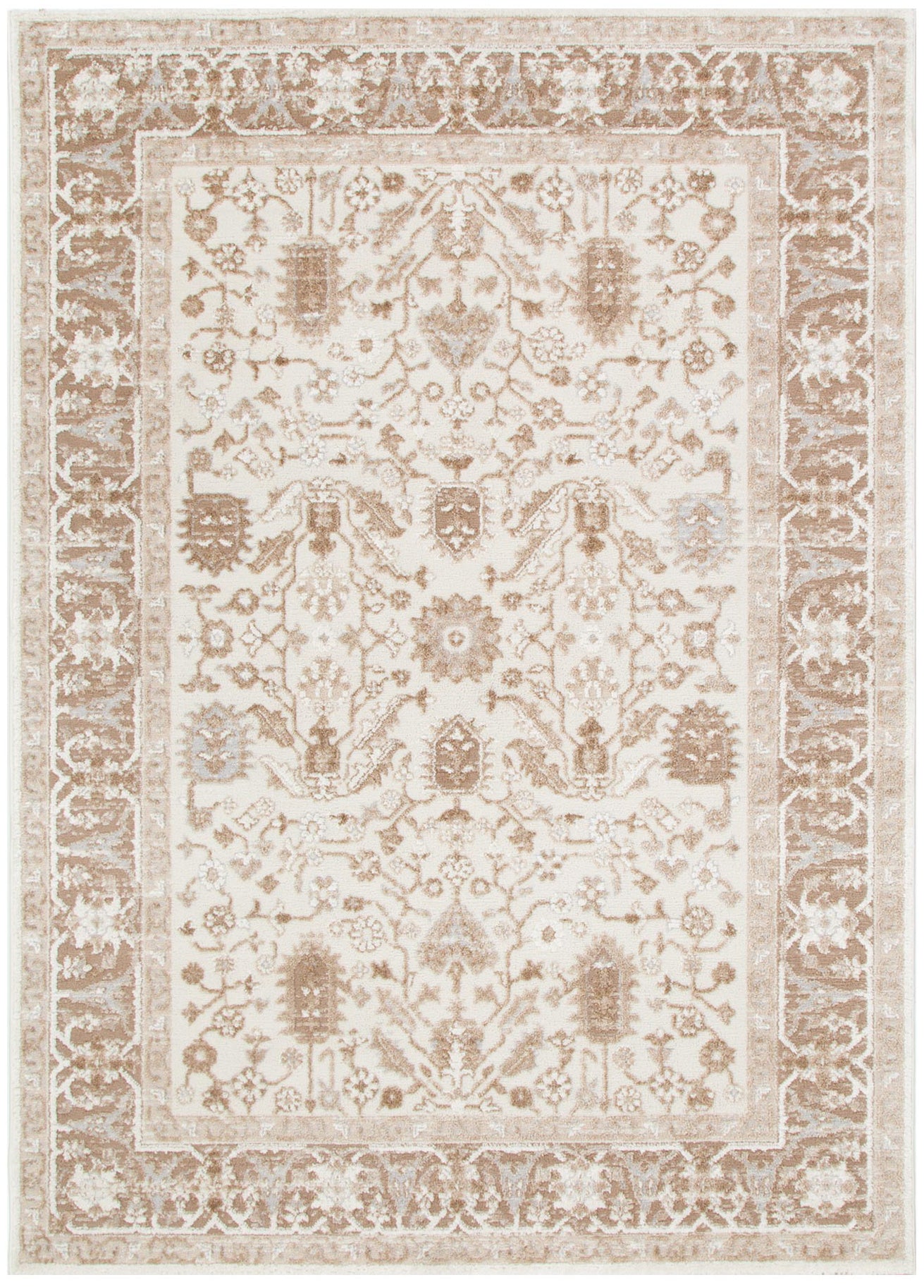 Sierra Oriental Border in Beige Rug