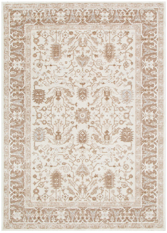 Sierra Oriental Border in Beige Rug