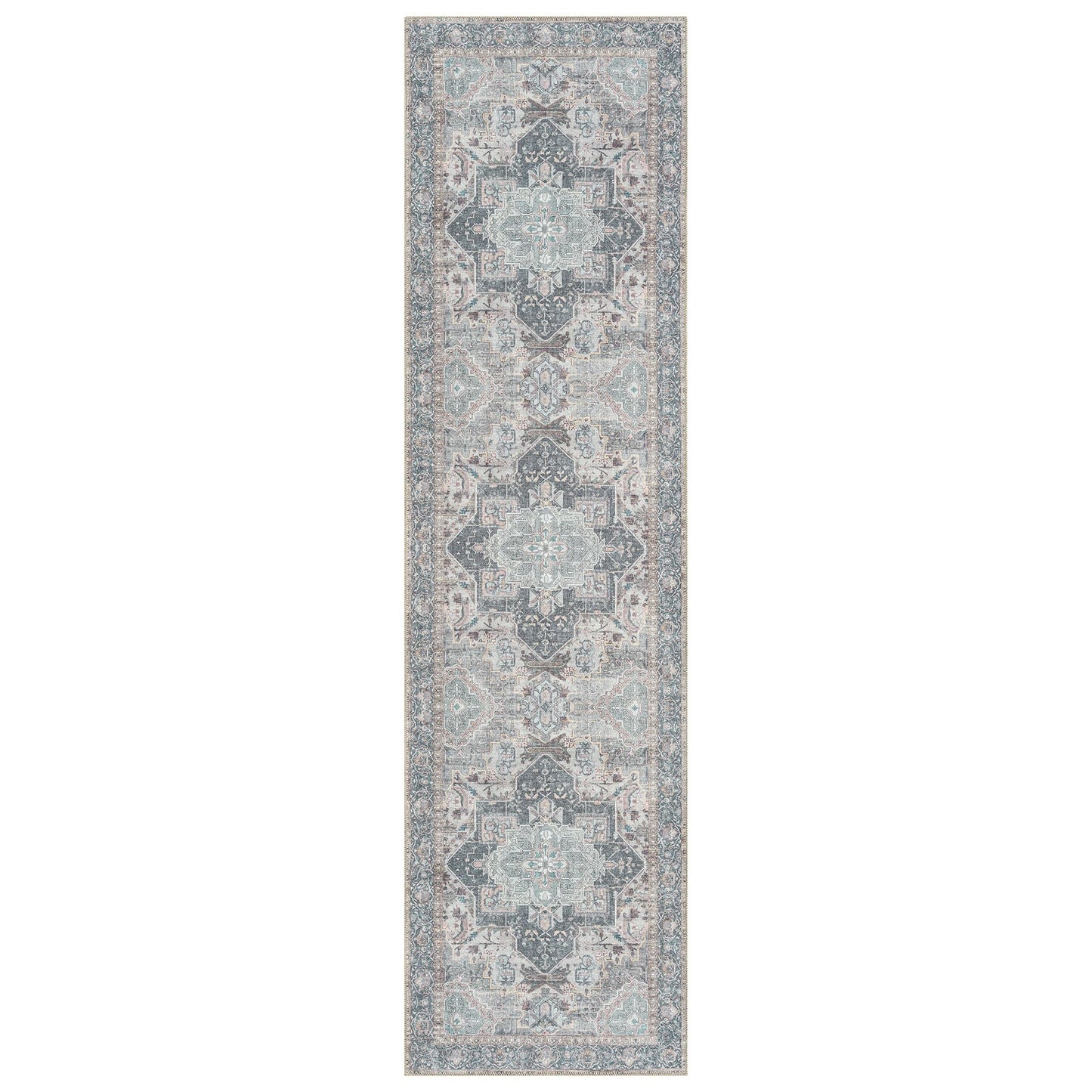 Vintage Slate in Multi colour :  Runner Rug