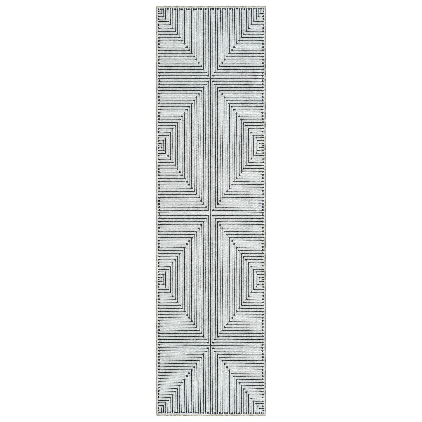 Vintage Stone in Black and White Colour : Runner Rug