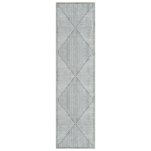 Vintage Stone in Black and White Colour : Runner Rug