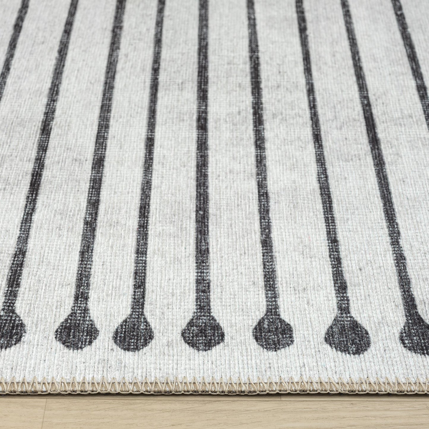 Vintage Stone in Black and White Colour : Runner Rug