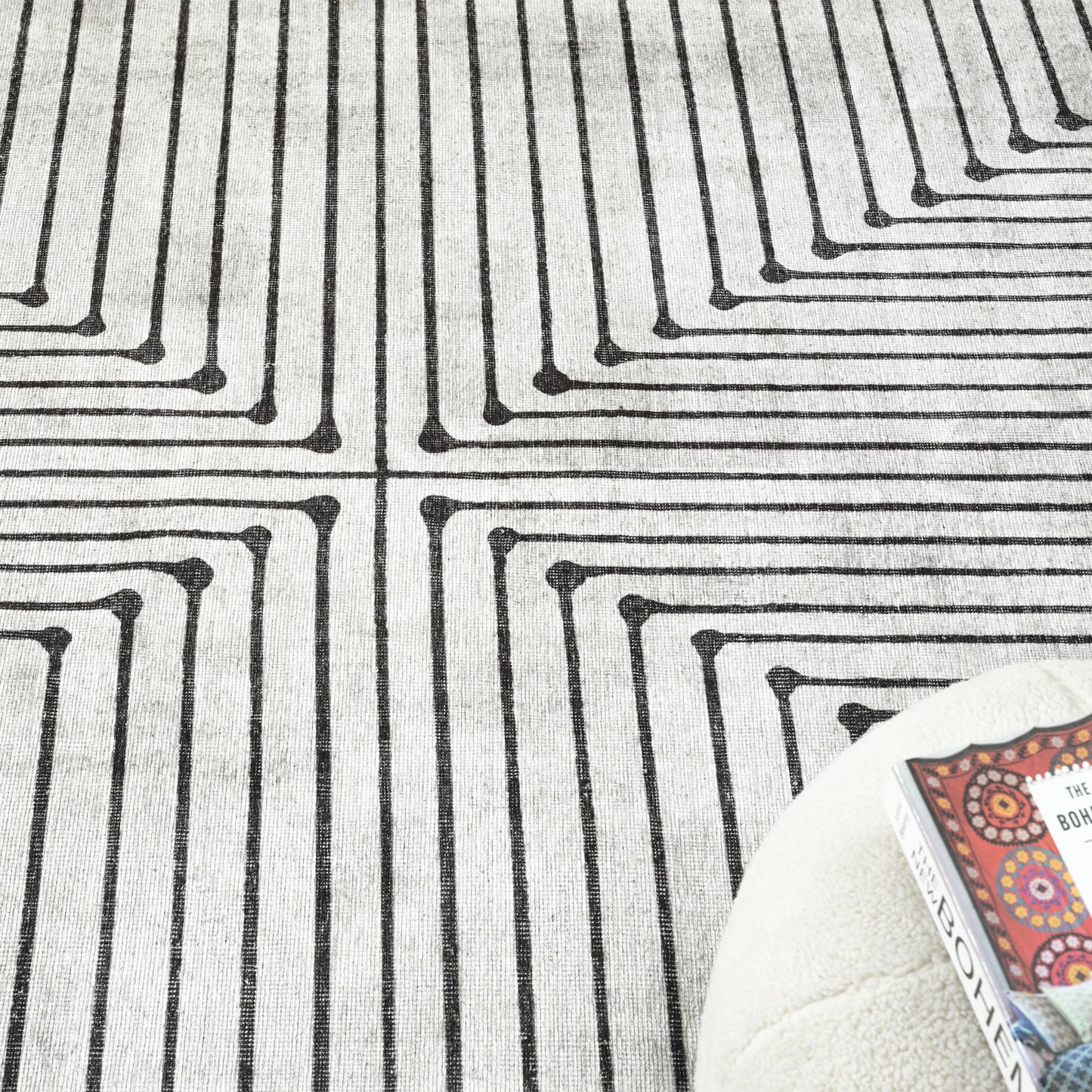 Vintage Stone in Black and White Colour Rug