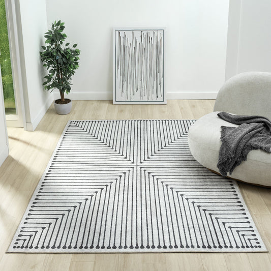 Vintage Stone in Black and White Colour Rug