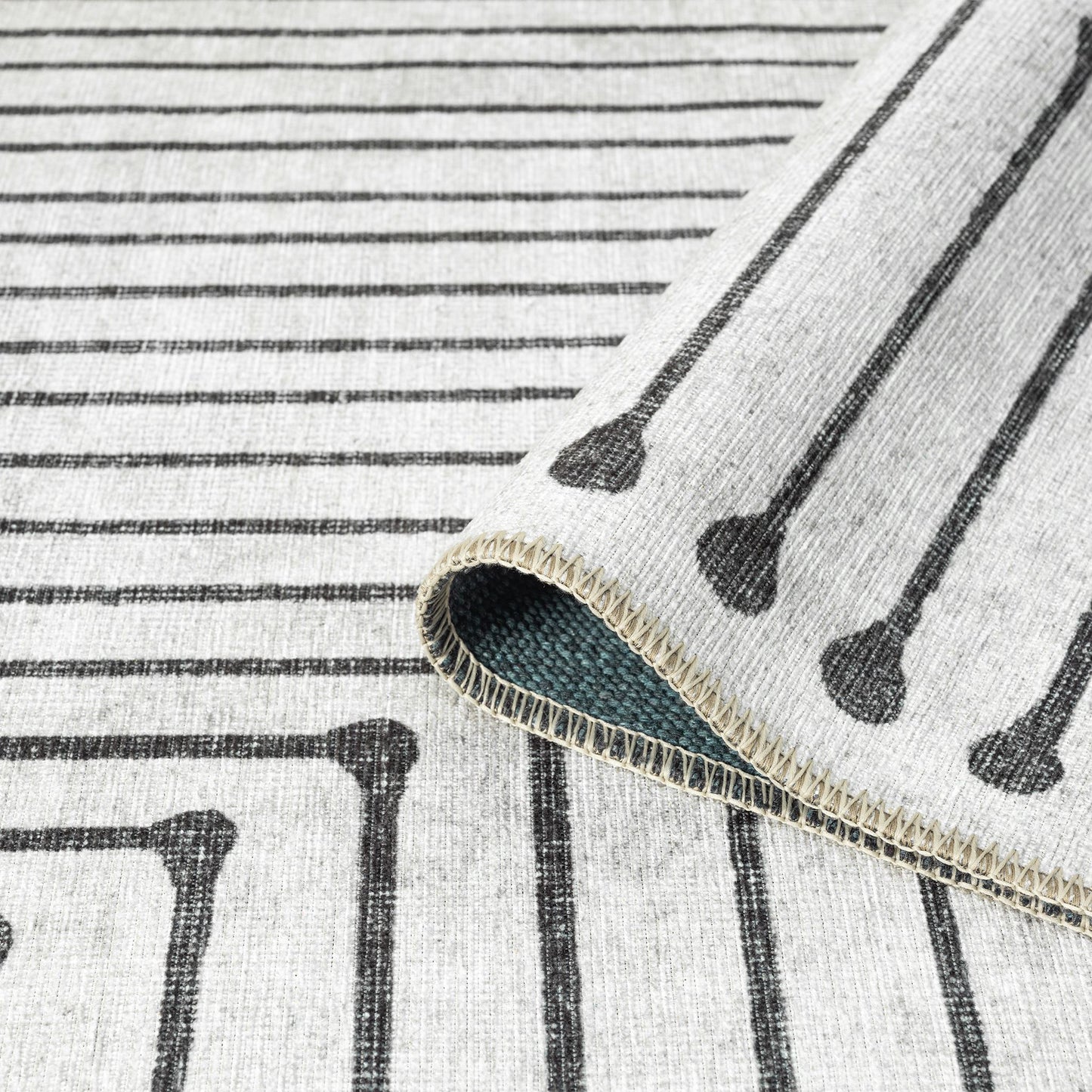 Vintage Stone in Black and White Colour Rug