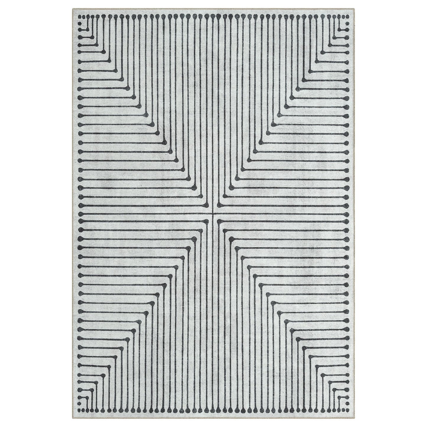 Vintage Stone in Black and White Colour Rug