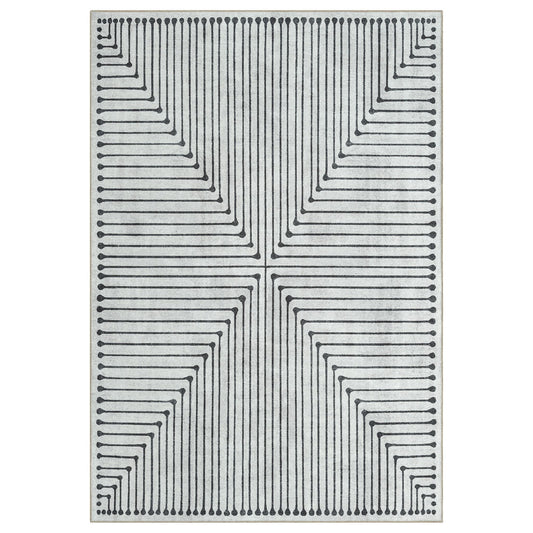 Vintage Stone in Black and White Colour Rug