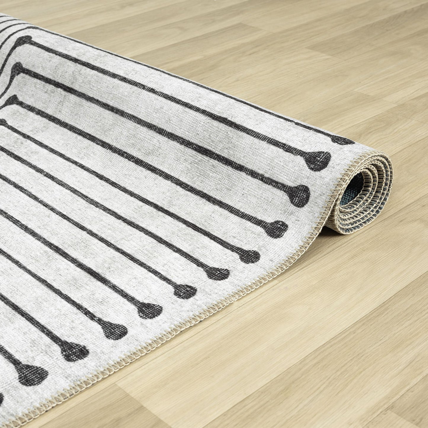 Vintage Stone in Black and White Colour Rug