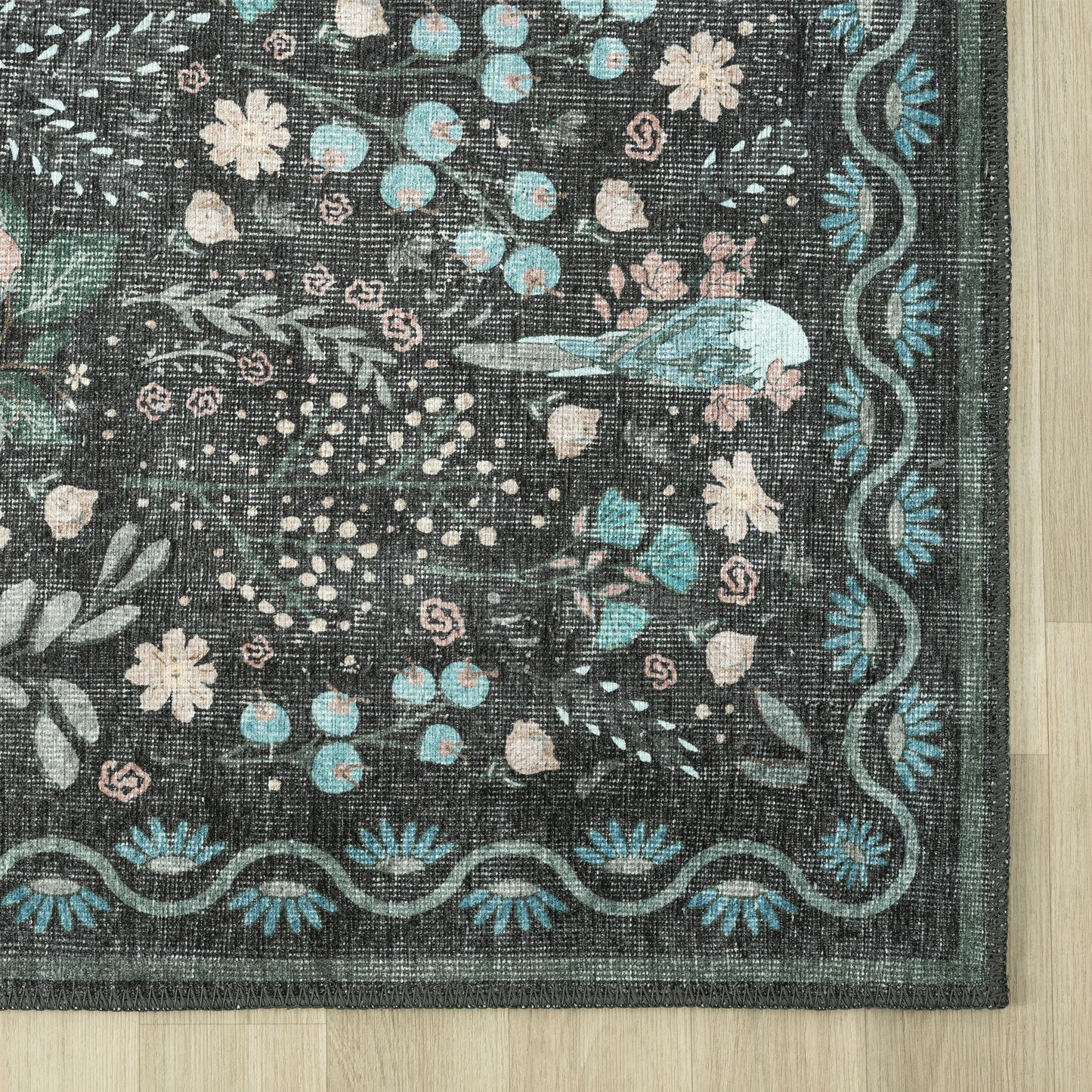 Vintage in Charcoal Colour : Runner Rug