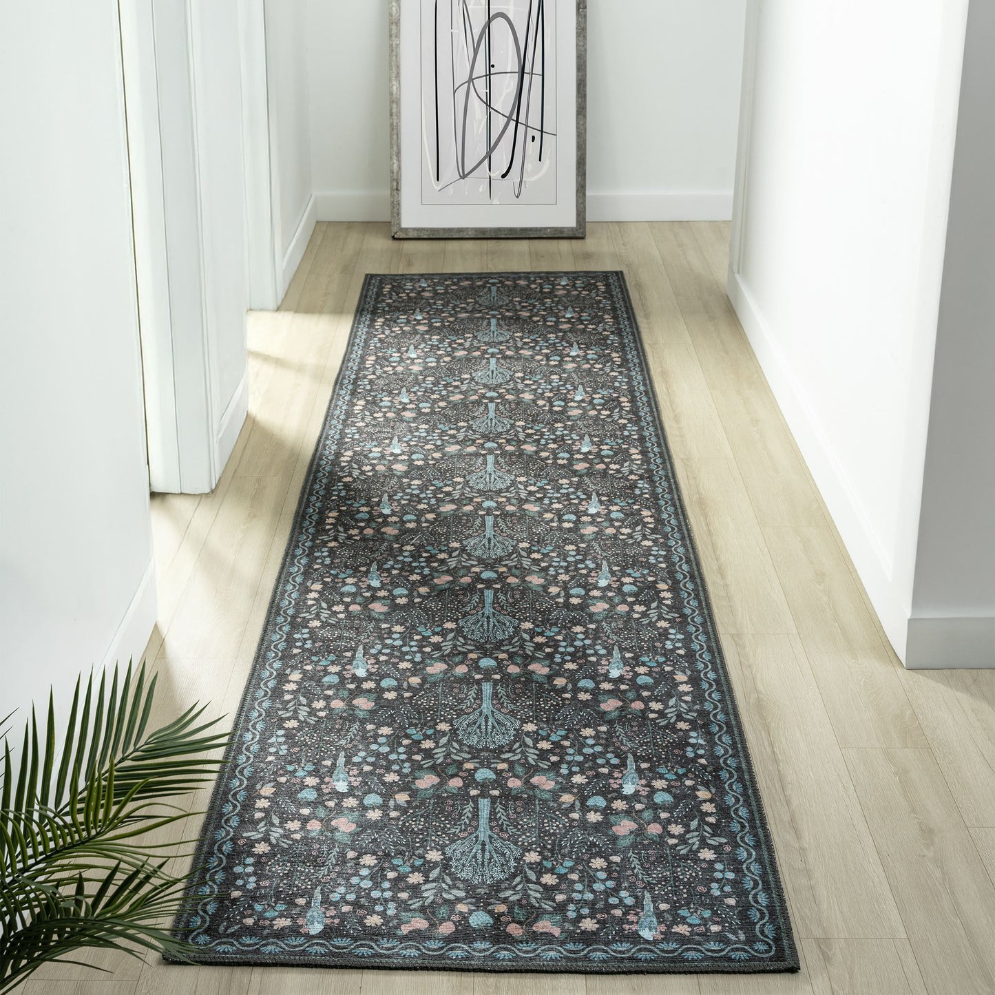 Vintage in Charcoal Colour : Runner Rug