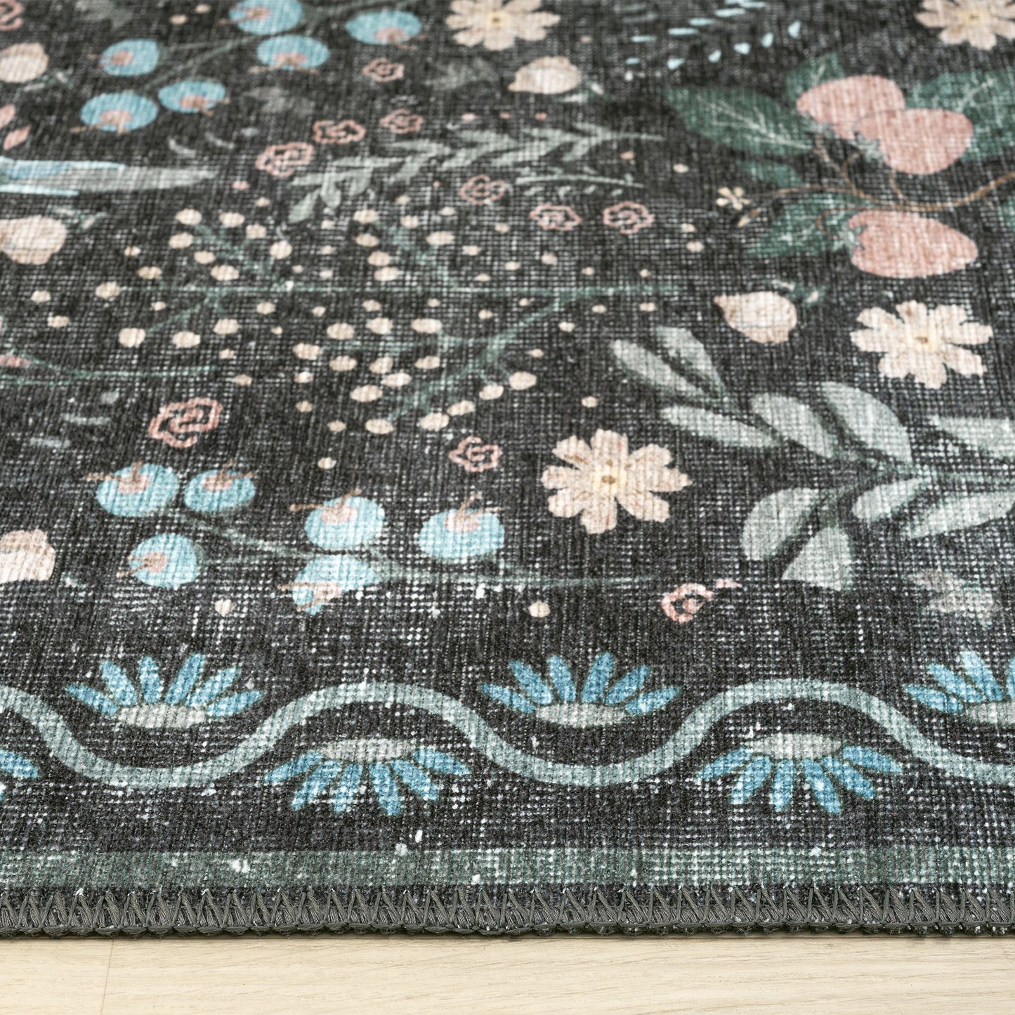 Vintage in Charcoal Colour : Runner Rug