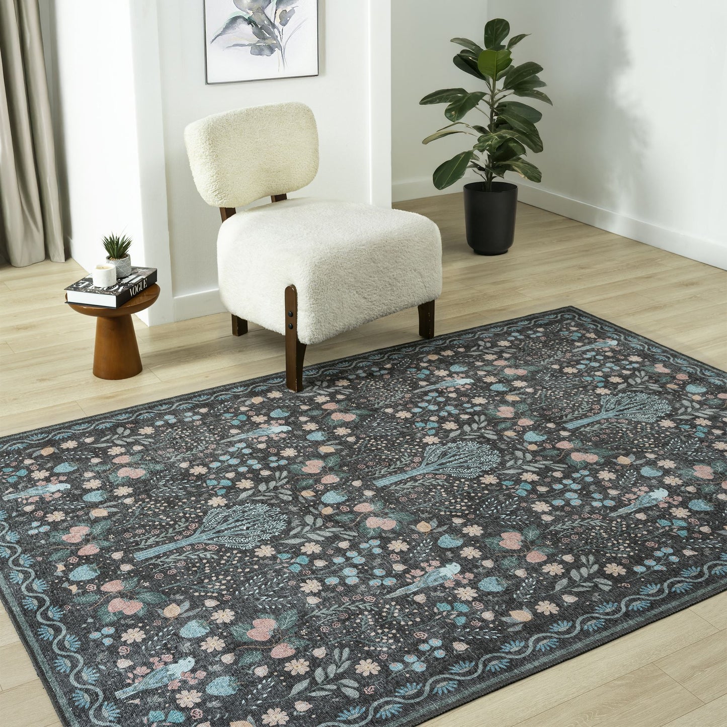 Vintage in Charcoal Colour Rug