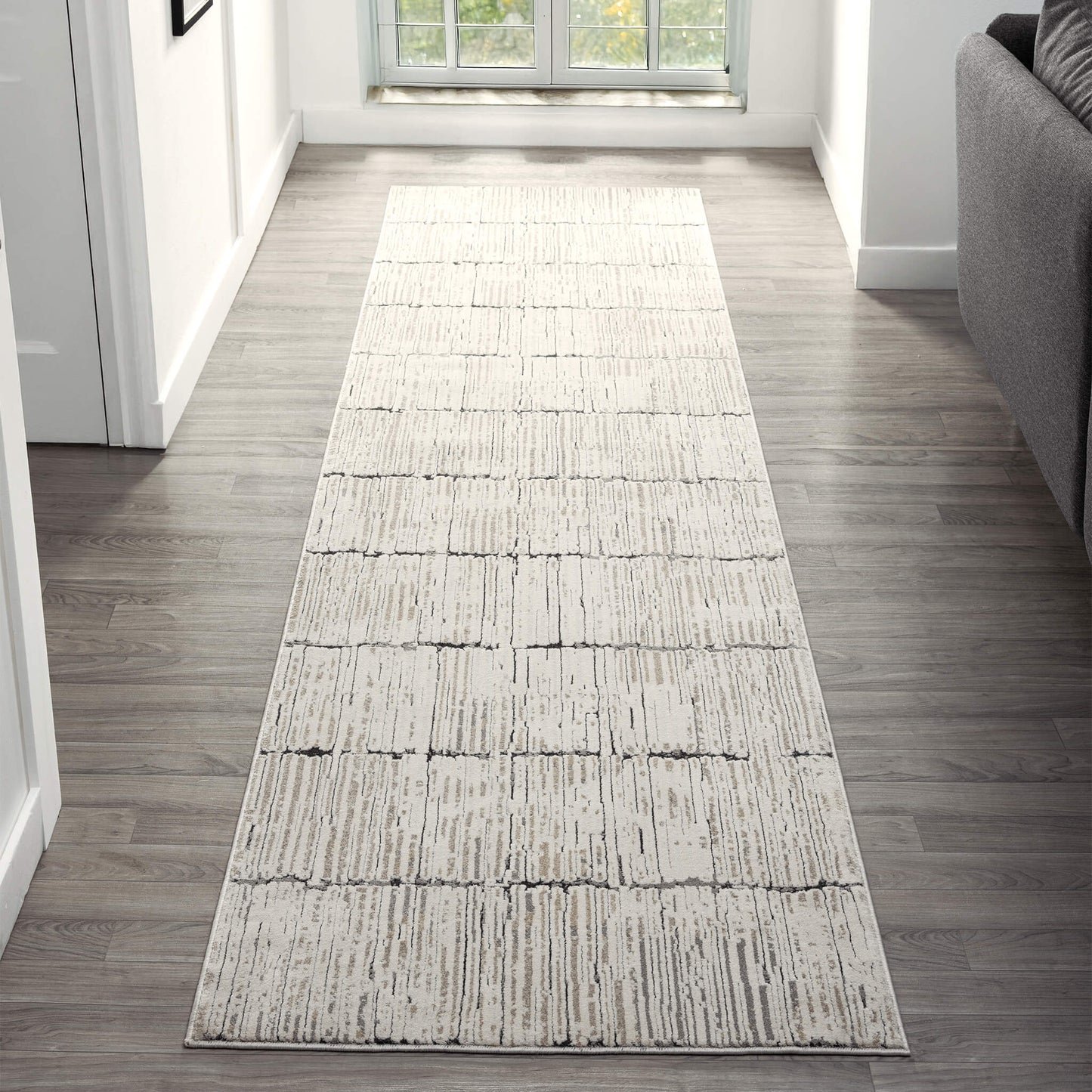 Weston Stone in Cream Colour : Runner Rug