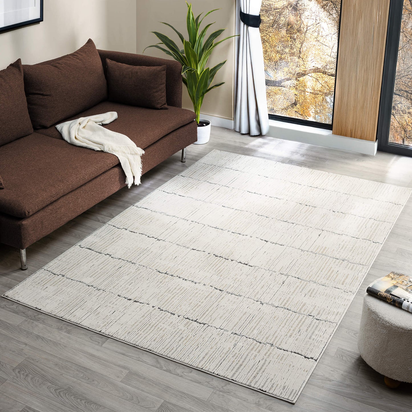 Weston Stone in Cream Colour : Runner Rug