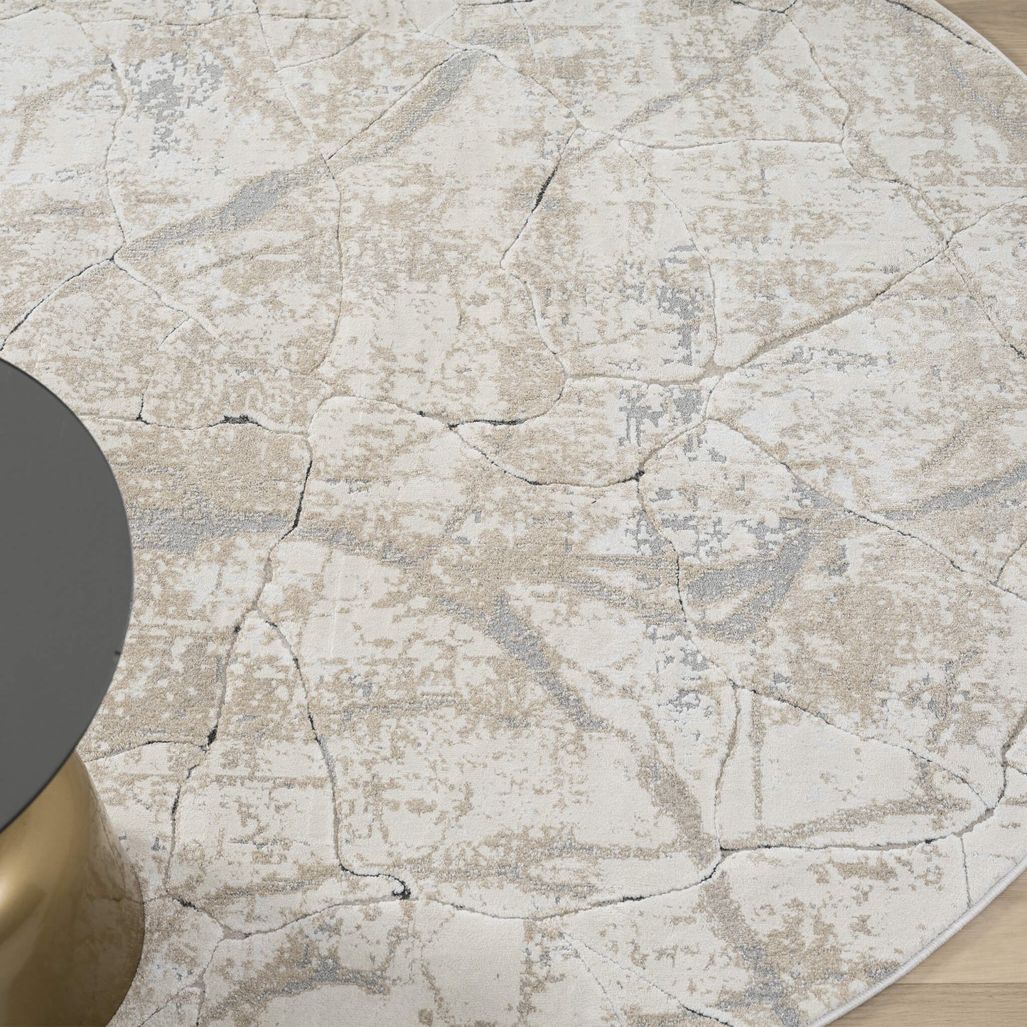 Weston Pebble in Cream Colour : Round Rug