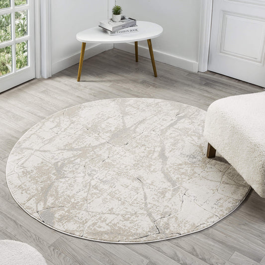 Weston Pebble in Cream Colour : Round Rug