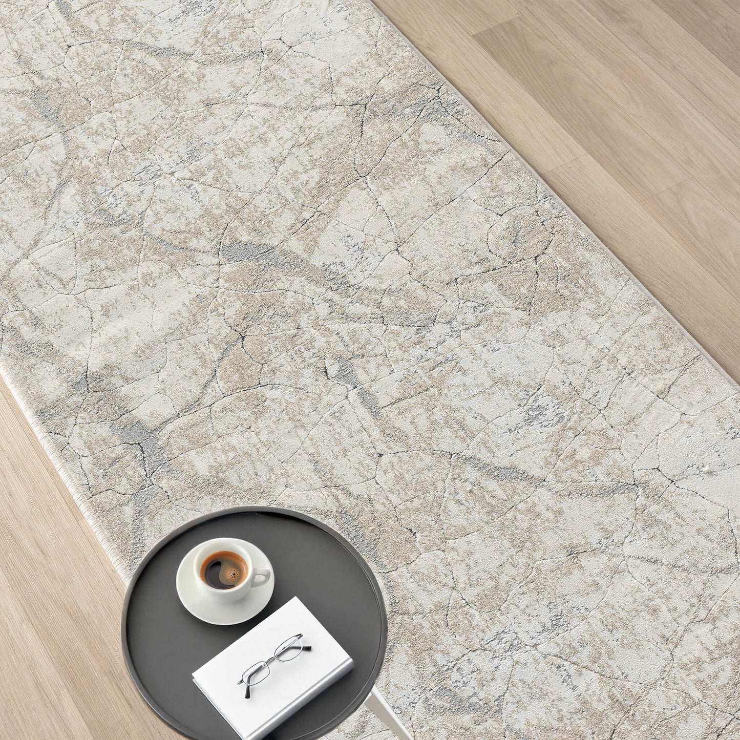 Weston Pebble in Cream Colour : Runner Rug