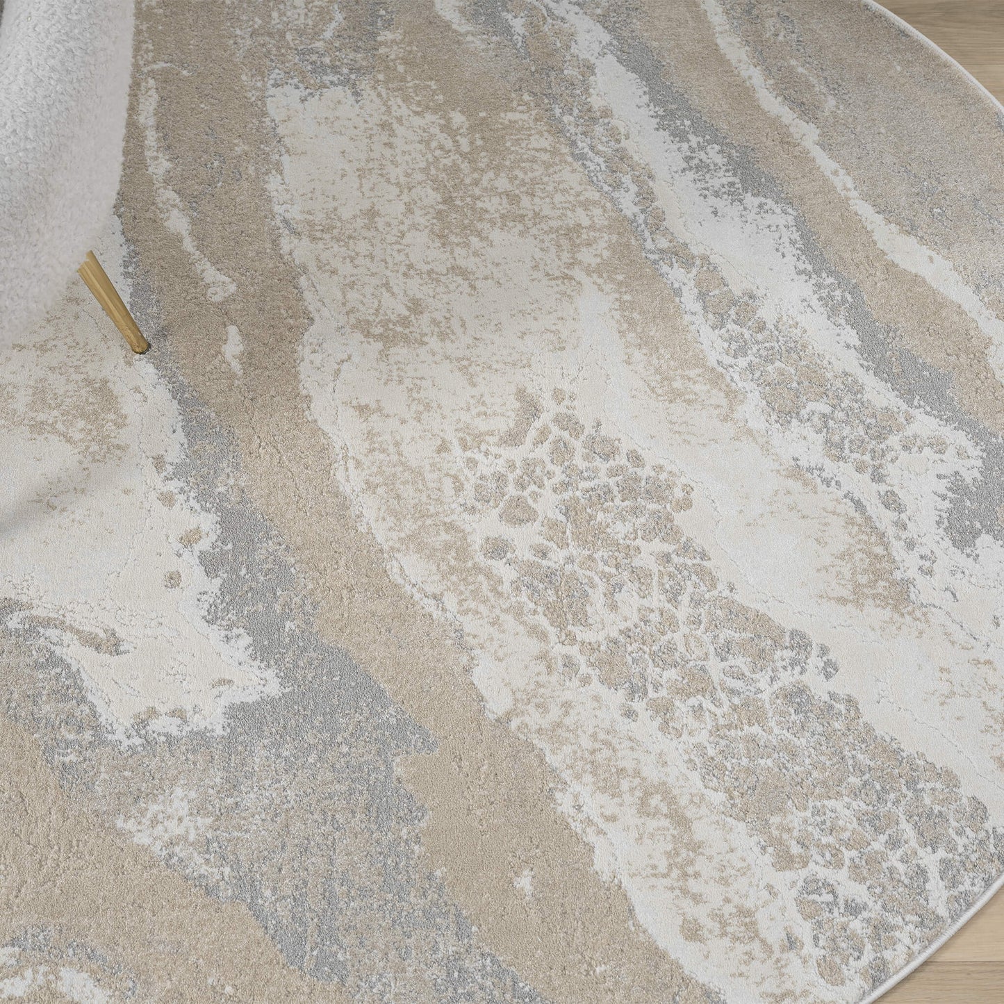 Weston Slate in Beige Colour : Round Rug