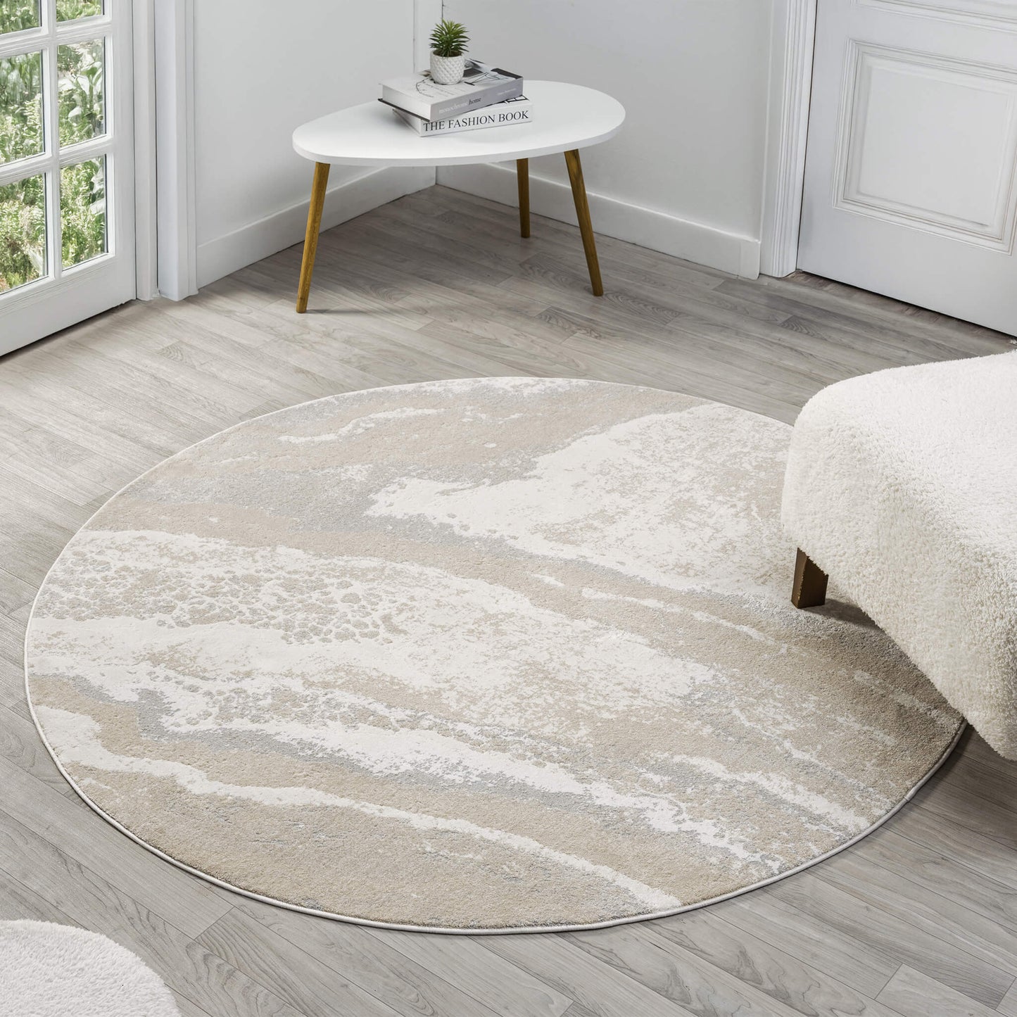Weston Slate in Beige Colour : Round Rug