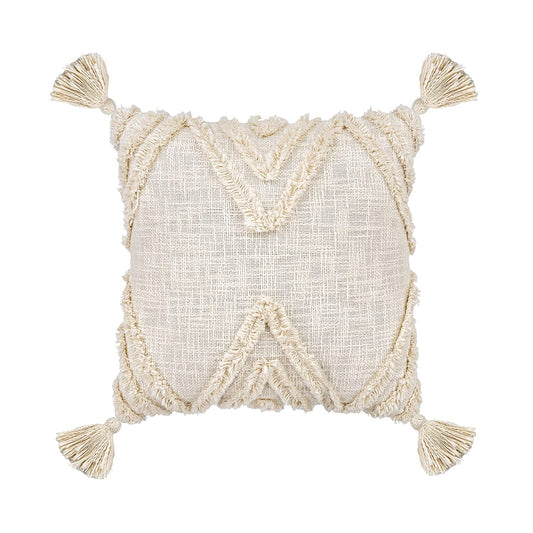 'Ivory Coast' Hand-Woven Cotton Wool Cushion Cover