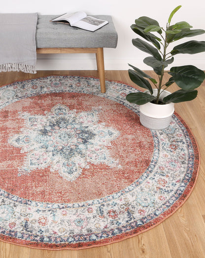 Salsa Brentwood in Rust : Round Rug