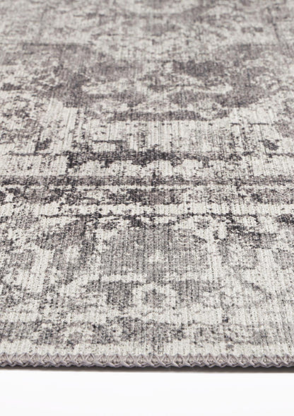 Distressed Vintage Chilaz In Grey : Runner Rug
