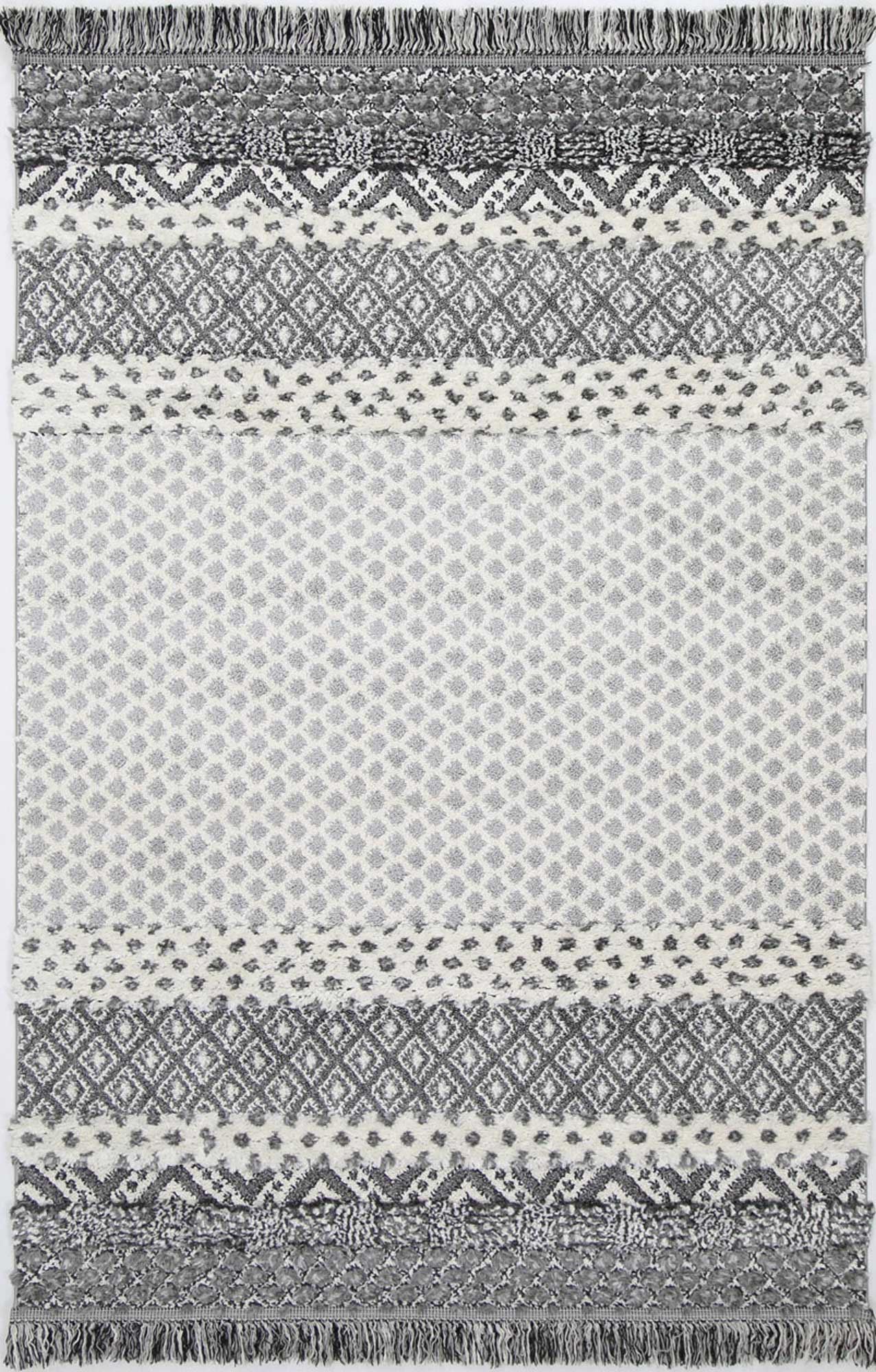 Kaza Imprint Ivory & Grey Rug