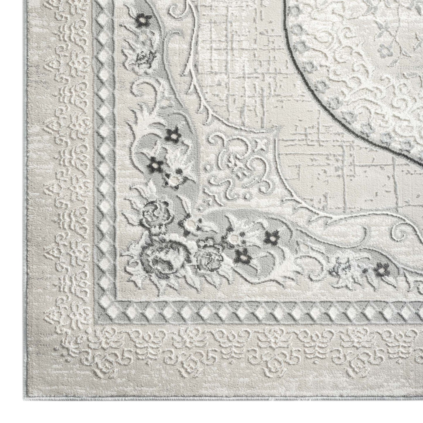 Amore Traditional in Grey : Runner Rug