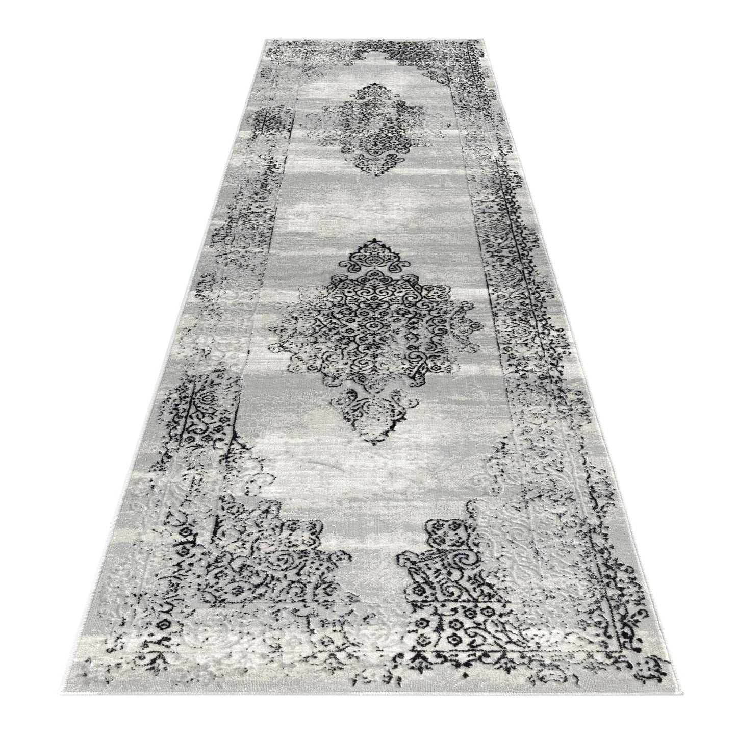 Amore Medallion in Black : Runner Rug