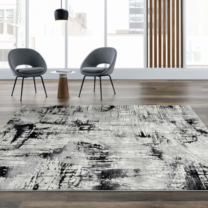 Amore Abstract in Black Rug