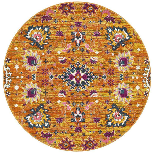 Babylon in Gold And Rust : Round Rug