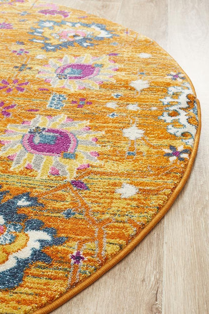 Babylon in Gold And Rust : Round Rug
