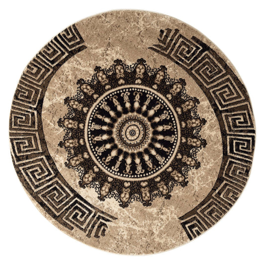 Boston 6447 in Brown : Round Rug
