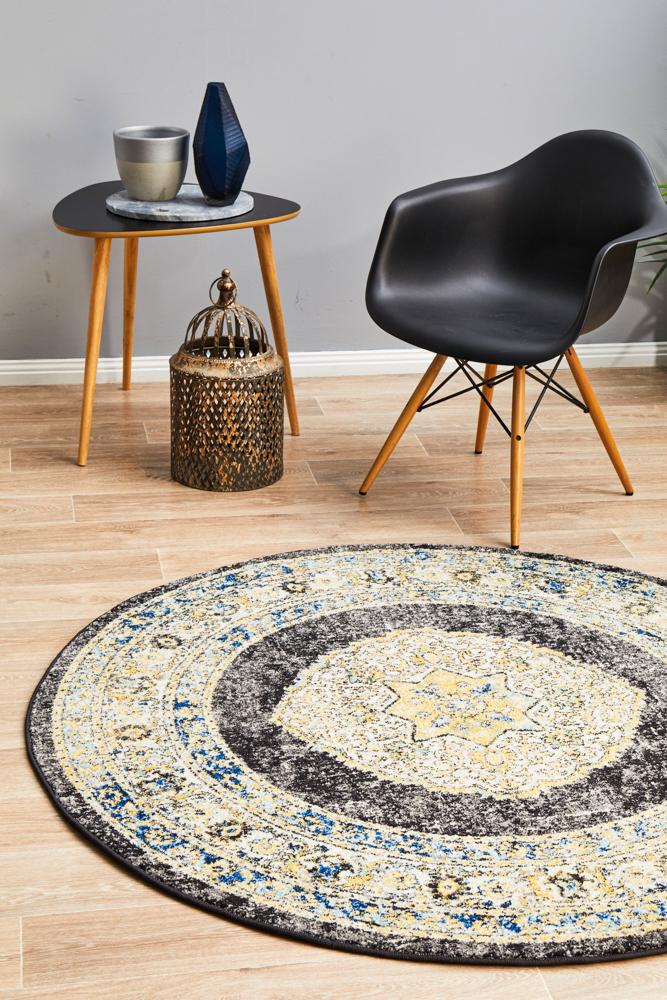 Century In Charcoal : Round Rug