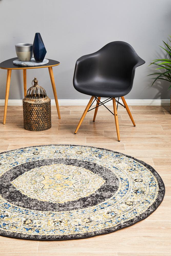 Century In Charcoal : Round Rug