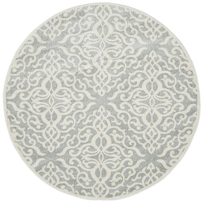 Chrome Angelina In Silver : Round Rug