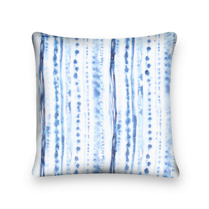 Coastal Tapestry 100% Cotton Velvet Blue & White In Cushion Cover