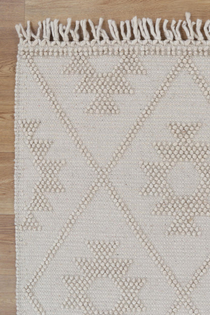 Diogo Geometric in Beige Wool Rug