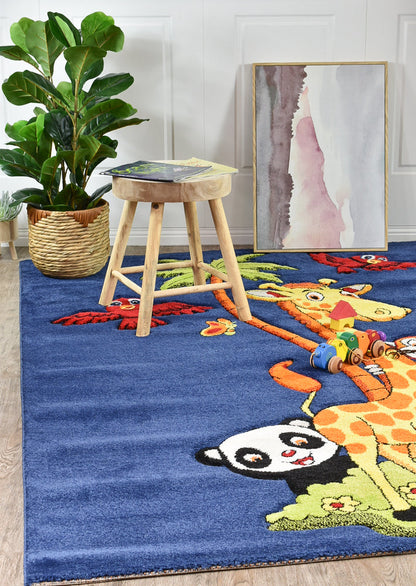 Cotton Candy D348A Animal In Blue Rug